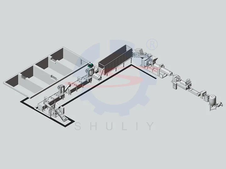 layout design for hard plastic pelletizing line