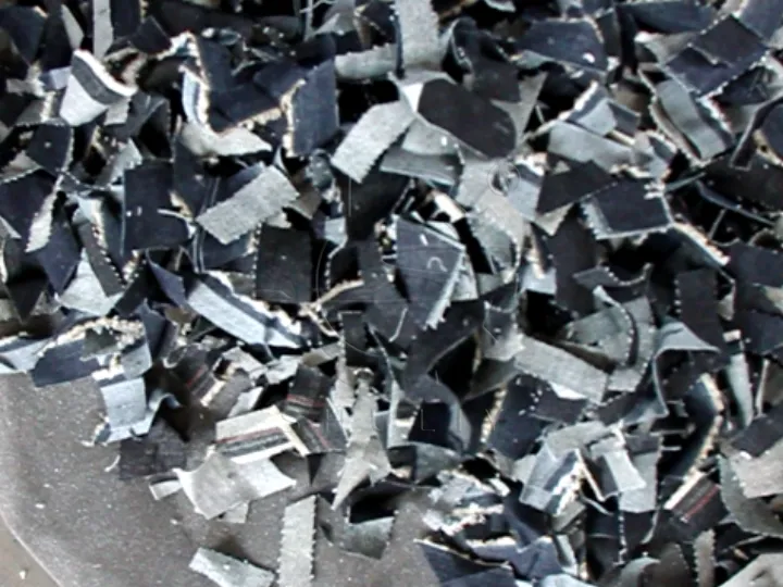 end products of the waste cloth cutting machine