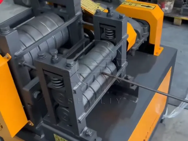 straightened rebar discharge