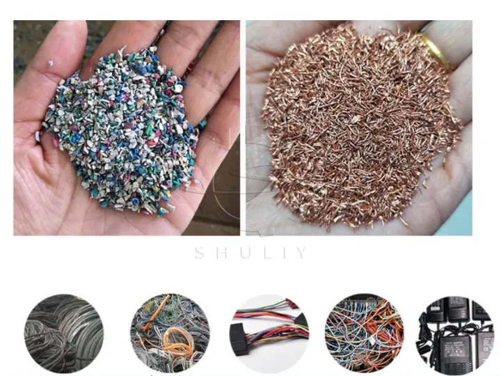 Raw material and finished products of copper wire granulator